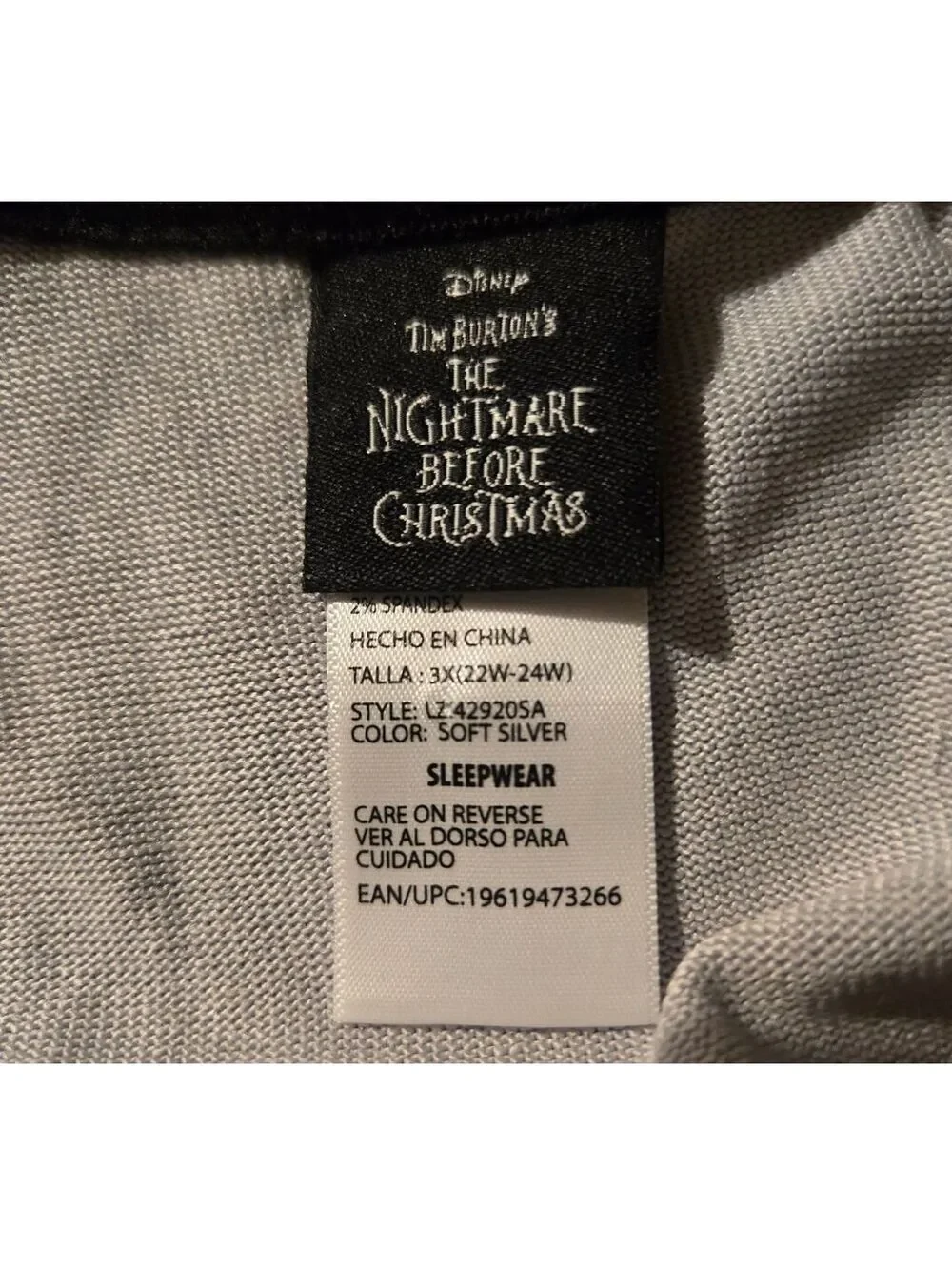 Disney The Nightmare Before Christmas Jack Skellington Long Sleeve Top 3X 22W